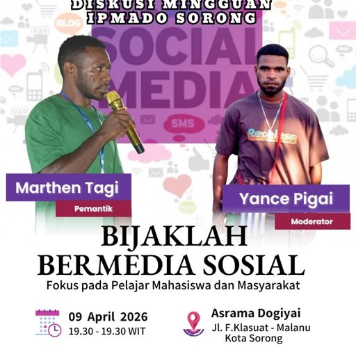 IPMADO Sorong Gelar Diskusi Publik tentang Fenomena Media Sosial di Era Digital