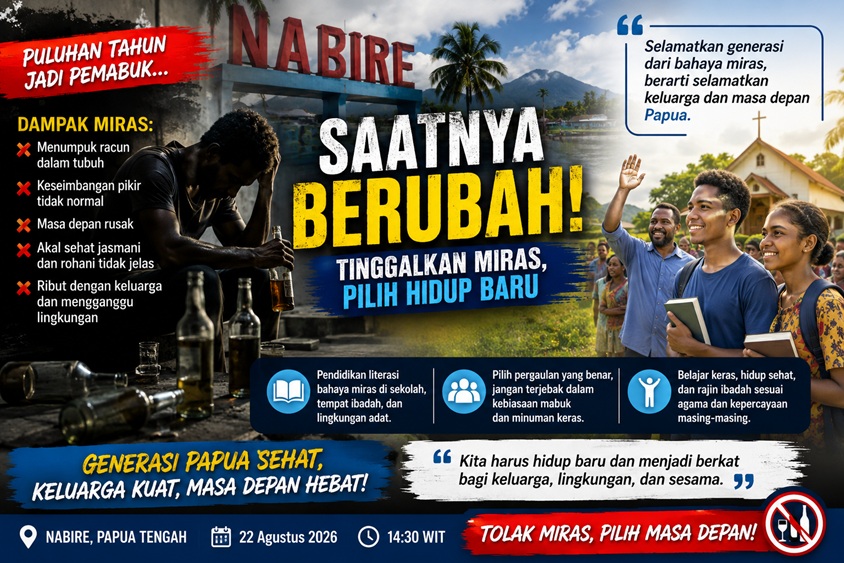 (Mantan Pemabuk di Nabire Bagikan Kesaksian, Ajak Generasi Papua Menjauhi Miras)