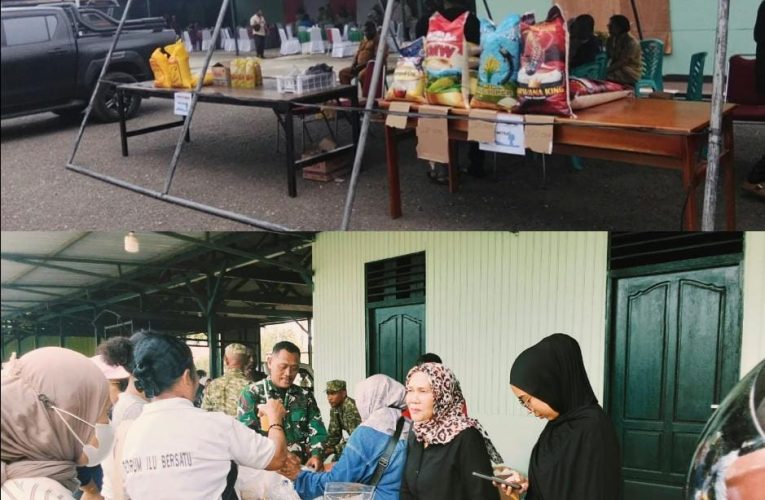 HUT ke-81 TNI, Kodim 1705/Nabire Gelar Pasar Murah untuk Masyarakat