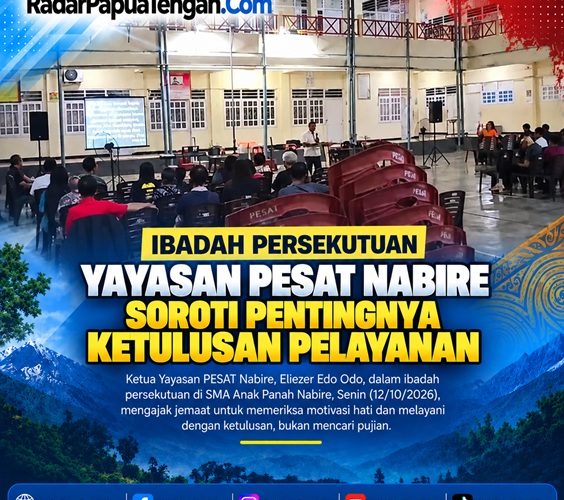 Ibadah Persekutuan Yayasan PESAT Nabire Soroti Pentingnya Ketulusan Pelayanan